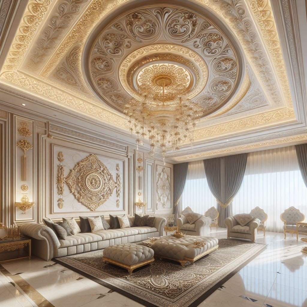 ديكور جبس بورد للمجلس على التصميم العربي الفخم